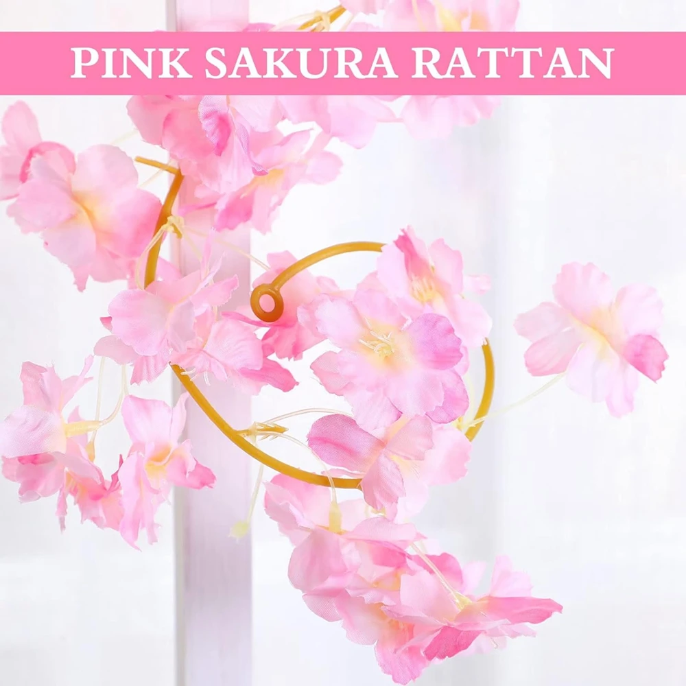 180 cm künstliche Sakura-Blumen, Ranke, Hochzeit, Garten, Rosen, Bogen, Zuhause, Zimmer, Party, Dekorationen, Festival, Braut, gefälschte Seidenpflanzen, Geschenk