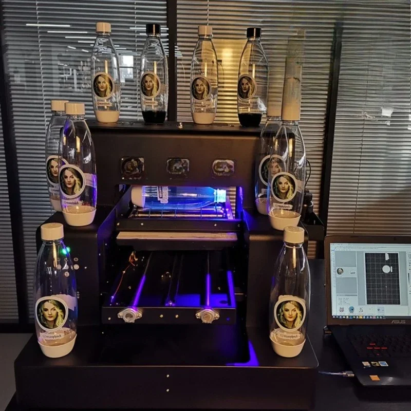 

Fully automatic flatbed printer bottle cylinder flat curved varnish high-precision digital