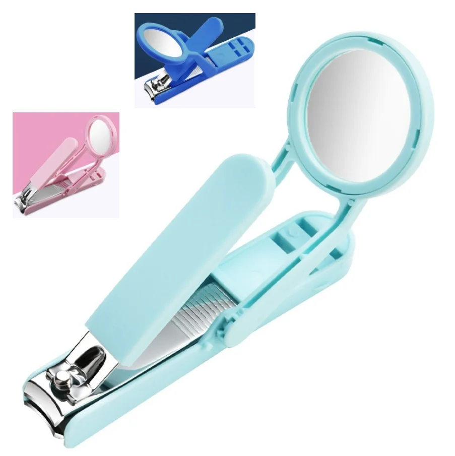 2x Magnifier Nail Scissors Manicure Magnifying Glasses Large Anti Sling Nail Clippers File f Low Vision People Old Parents Gift