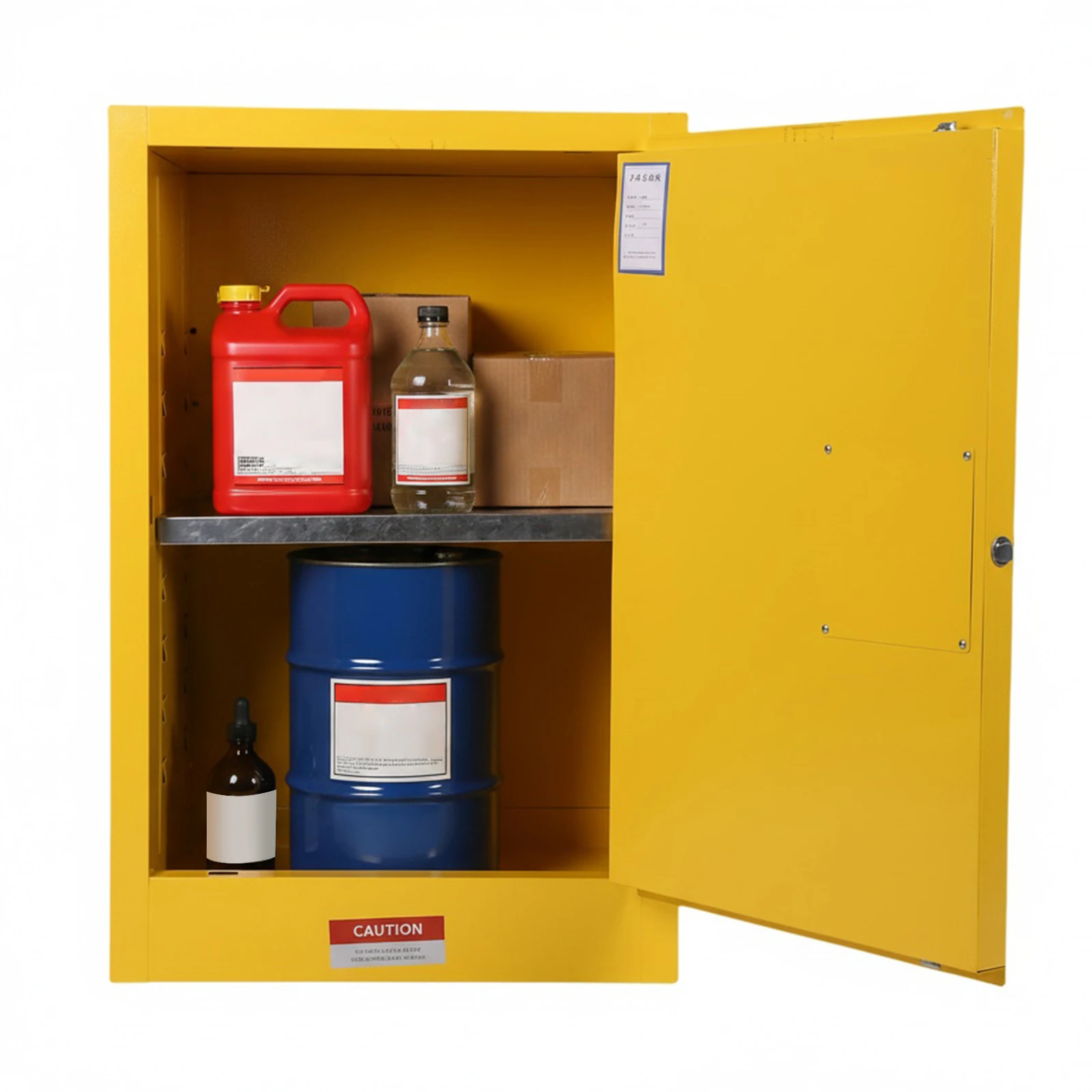 

Шкаф для хранения опасных веществ объемом 12 галлонов, 22,8 дюйма (Ш) x 18,1 дюйма (Г) x 35 дюймов (В), стальной шкаф для легковоспламеняющихся веществ для промышленности и дома