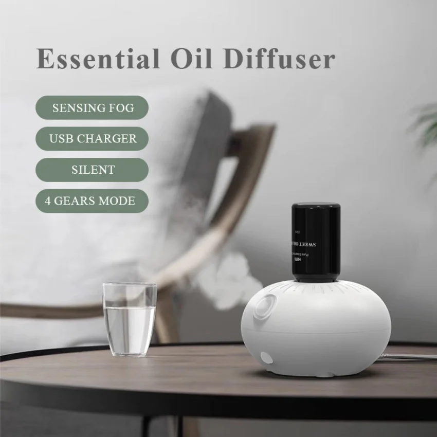 Luxury Fragrance Machine USB Rechargeable Aluminium Essential Oil Aroma Scent Diffuser for Reading Massage Spa Yoga Bedroom