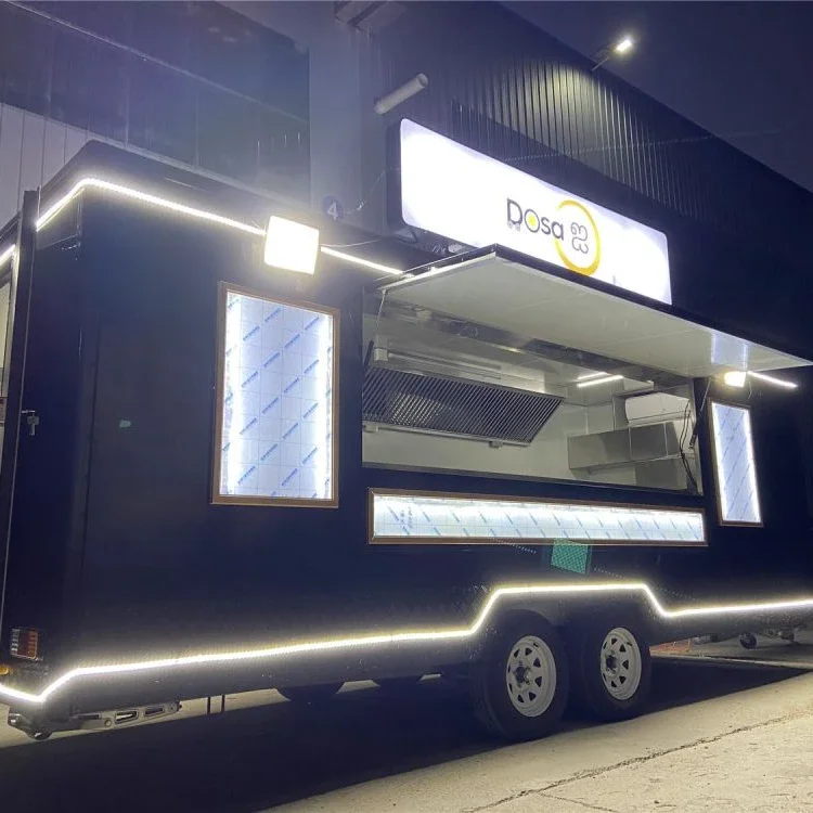 

Cheapest Street Restaurant Food Car Trailer With Customized Lightboard for Food Trucks for Sale in USA