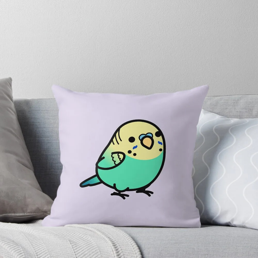 Chubby Sky Blue Yellow-headed Budgie Throw Pillow Cushions For Sofa Luxury Sofa Cushions pillow