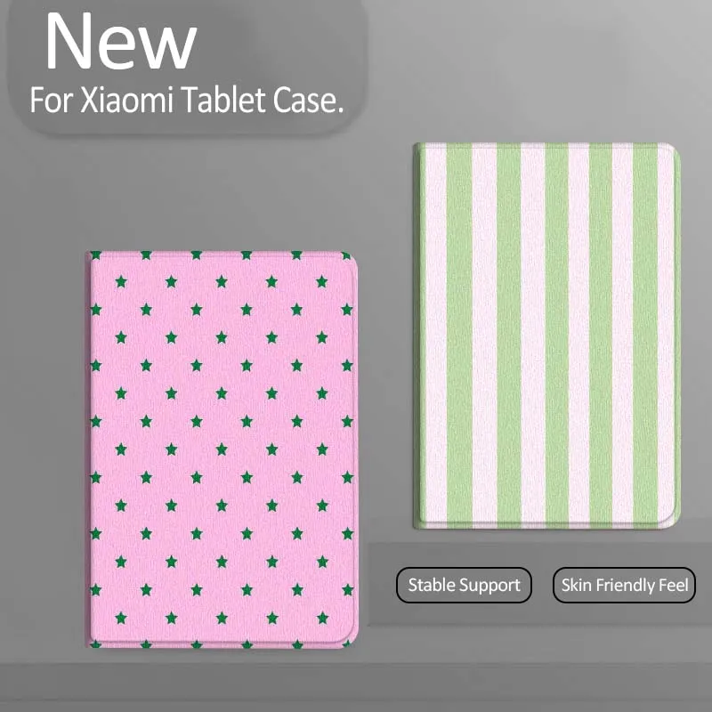 

Pink Vertical Stripe Pattern Gift Tablet Case For Xiaomi Redmi Mini Pad SE K 2 4 5 6 7 8 2023 2025 11 8.8 11.2 10.1 Pro