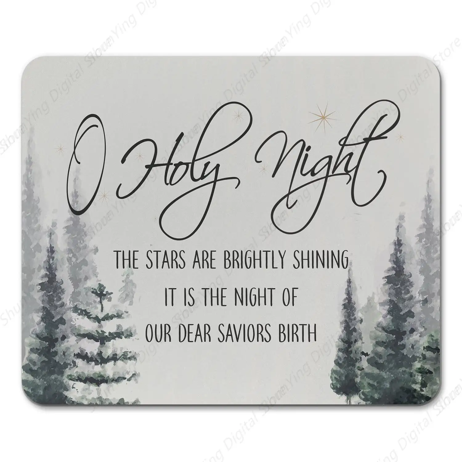 Christmas Mouse Pad O Holy Night Christian Desktop Mouse Pad Anti Slip Computer Gaming Desktop Laptop Mouse Pad 18*22cm