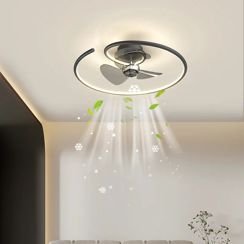 Nordic Modern Simple and Atmospheric LED Ceiling Lamps Quiet and Strong Wind Bedroom Study Children's Room Ceiling Fan Lights