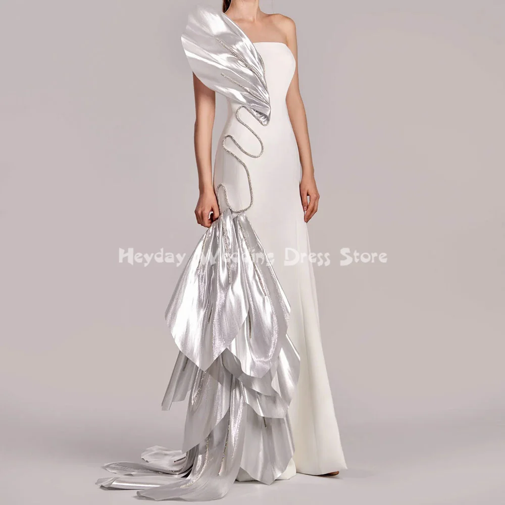 

Heyday Women's Strapless Beaded Mermaid Luxury Duba Evening Dresses Sleeveless With Satin Tiered Formal Elegant Dresses 2025