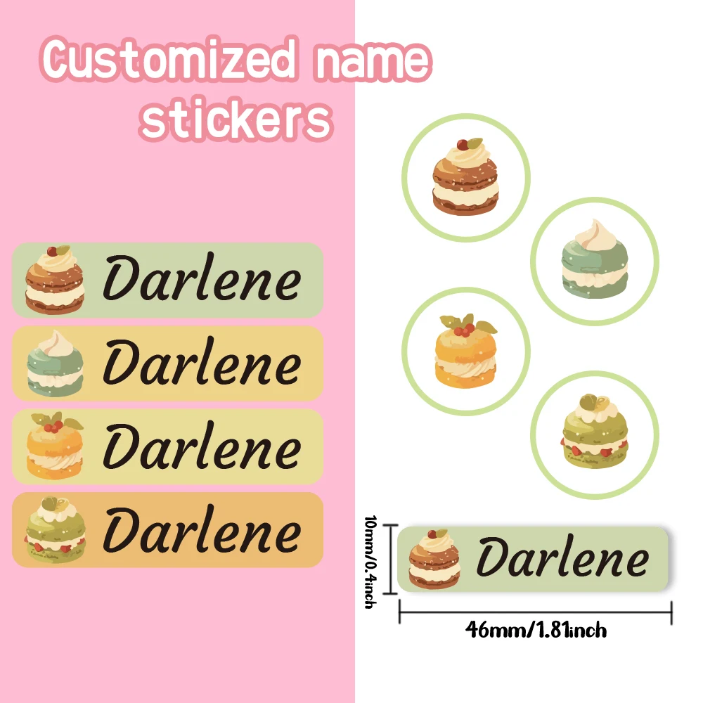 Custom cake Name Sticker,Transparent Waterproof Stickers for Kids,diy Name Labels for School Bag Bottles Box Mug Uniform view 5
