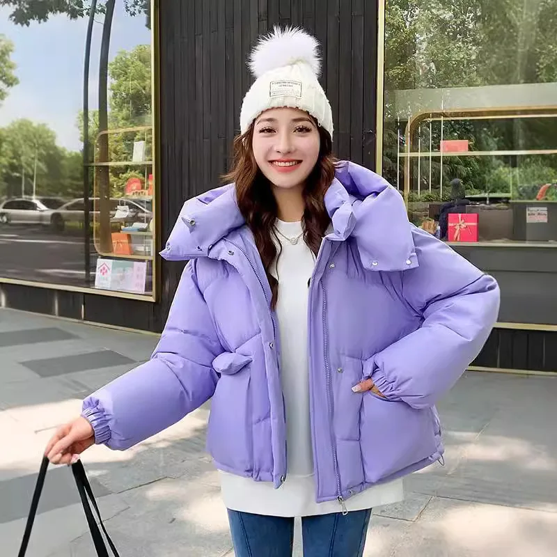 

Women's Winter Parkas 2025 New Thick High Quality Streetwear Hooded Ladies Down Cotton Jacket Comfortable Short Female Warm Coat