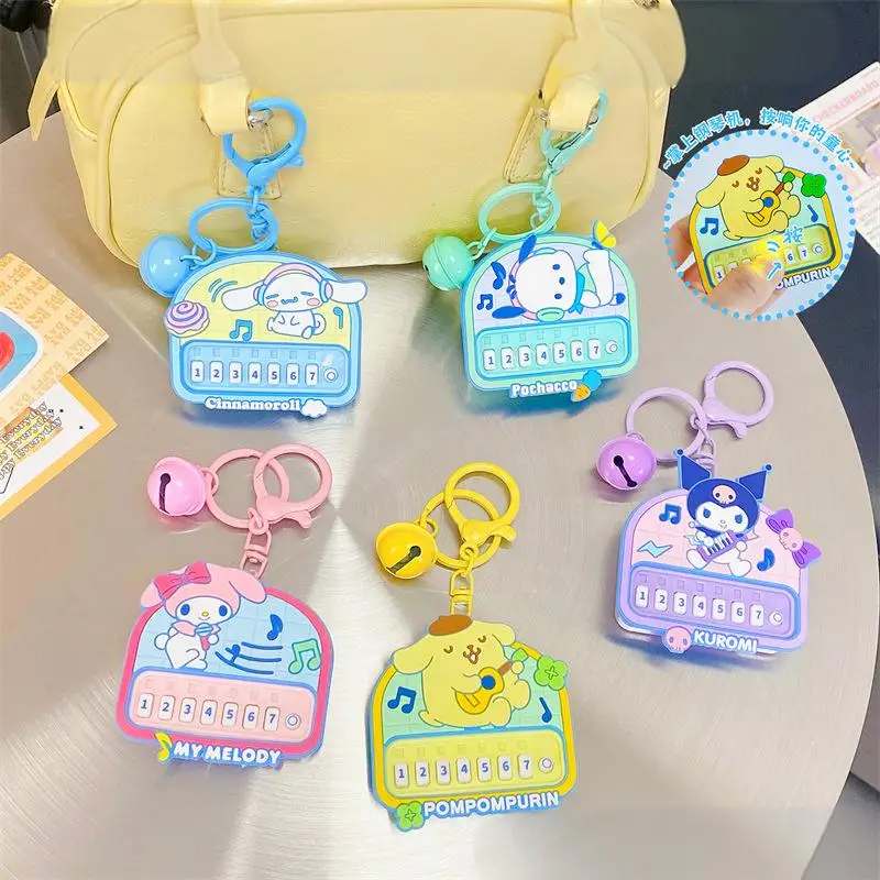 

Sanrio Rhythm Party Series Keychain Cartoon Cinnamoroll Backpack Pendant Kawaii Kuromi Pochacco Children's Festival Gift