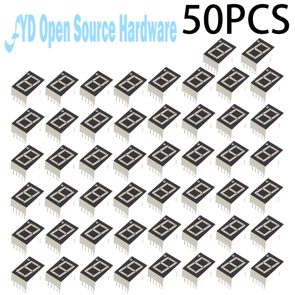 10-100 قطعة 0.56 بوصة 7 قطعة 1 شاشة LED رقمية سوبر الأحمر الكاثود المشترك أنود DIP10