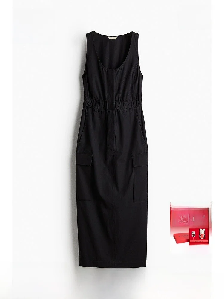 

Spring Women's Workwear Dr Casual Sle Svel Cotton Blend Long Dr H&M 23858 Comfortable Fit Stand Size