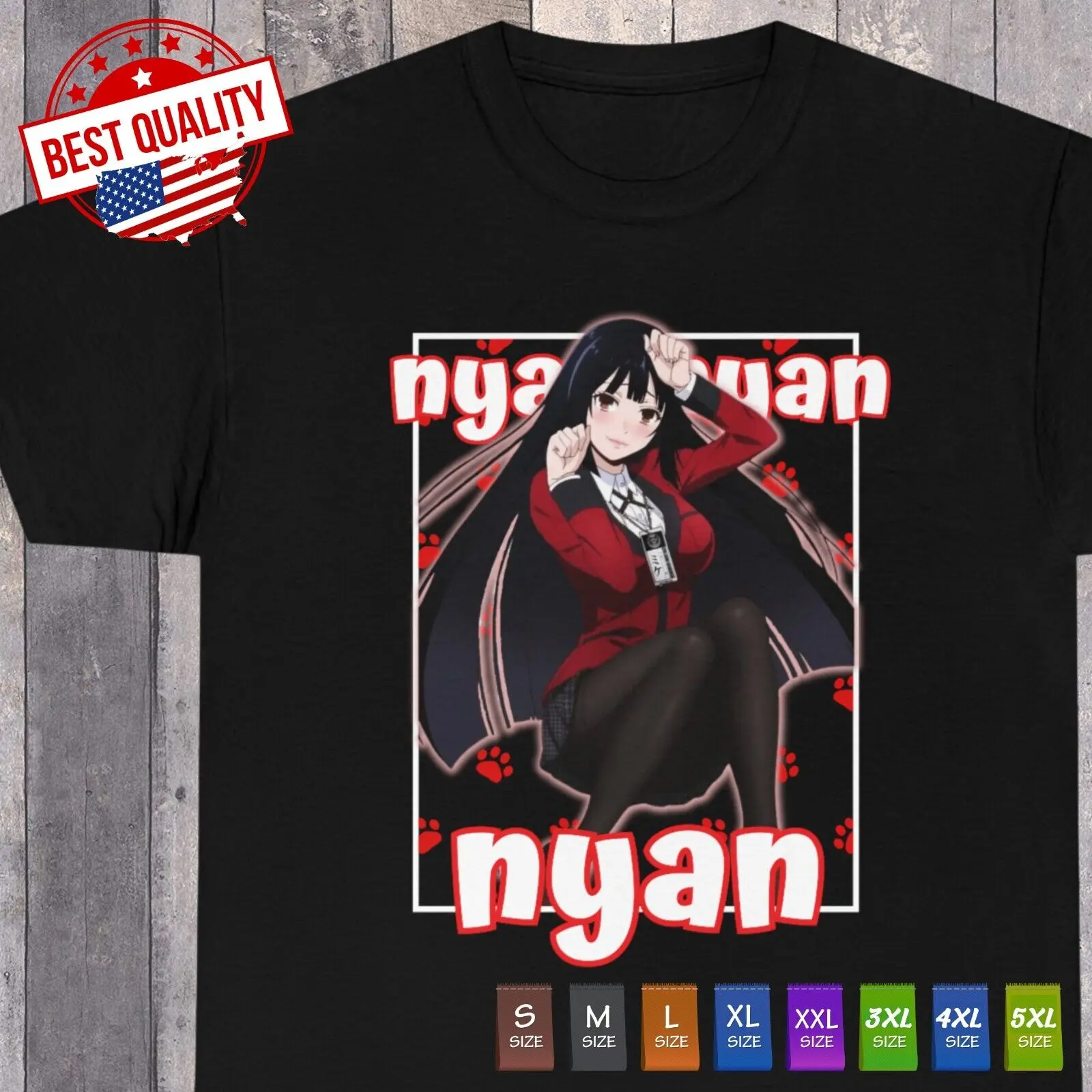 

Kawaii Waifu Yumeko Jabami Kakegurui Shirt Cat Girl Anime Clothing Japanese Tee