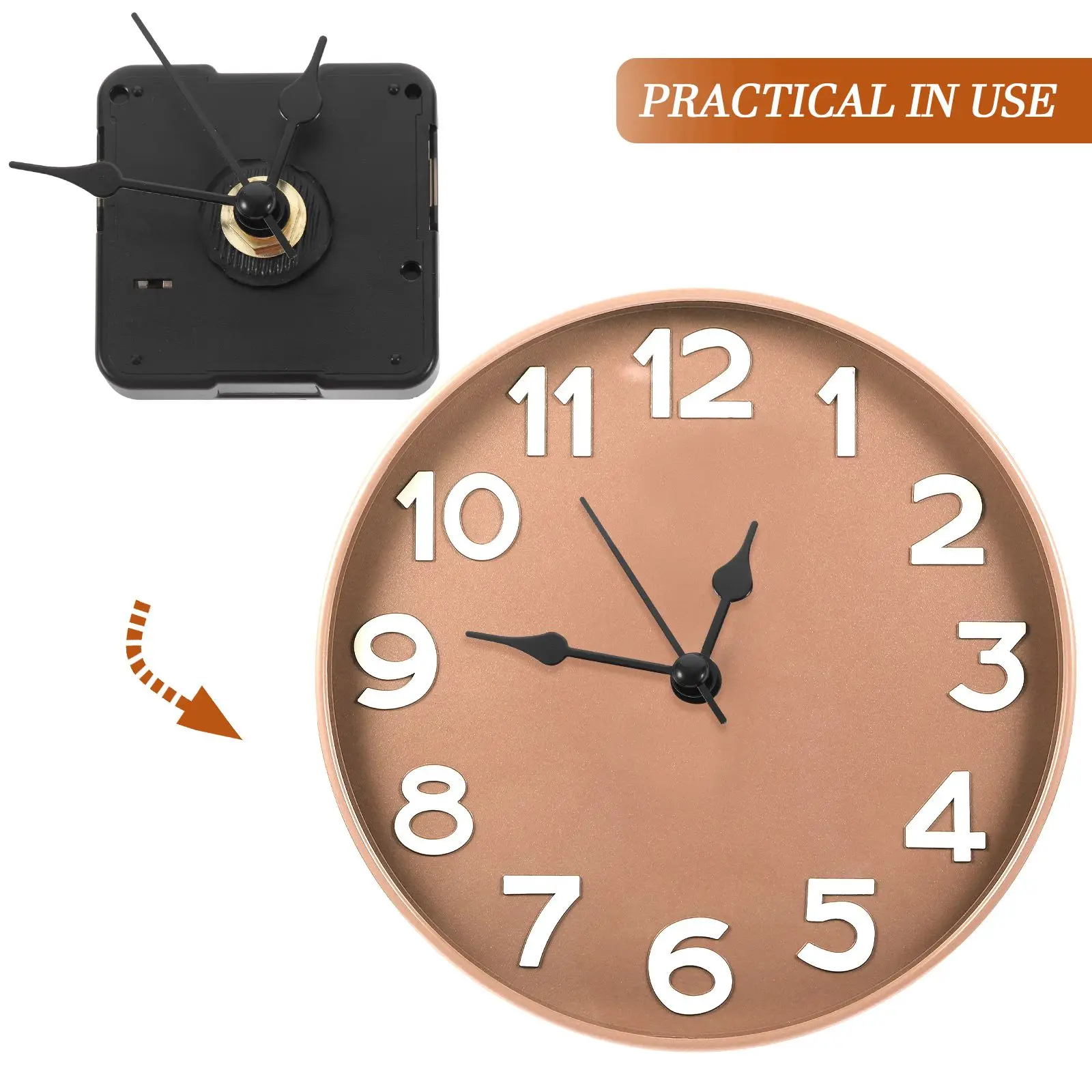 1 set Silent Wall Clock Movement Kit 10 12Cm Diy Small Mechanism Replacement Long Shaft Metal Parts Powered Clock Motor