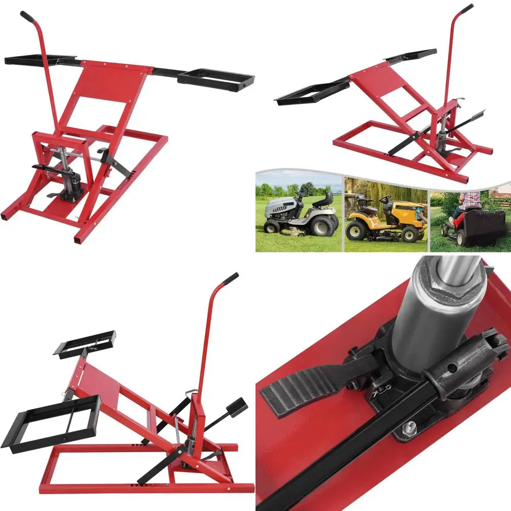 

Гидравлический домкрат грузоподъемностью 500 фунтов для подъема газонокосилок и тракторов высотой 17,5-24 дюйма при техническом обслуживании