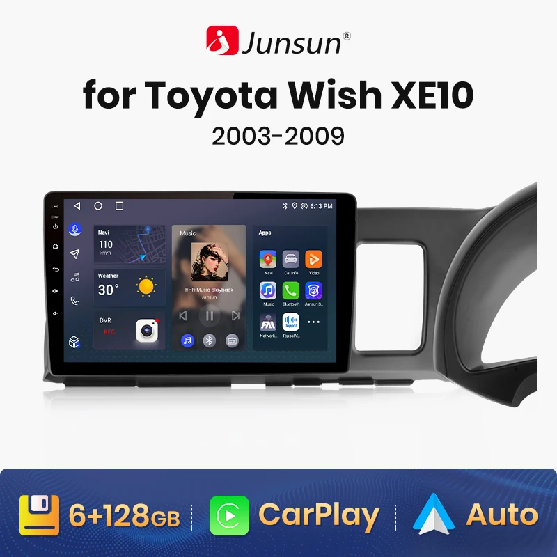 

Junsun V1 AI Voice Wireless CarPlay Android Auto Radio for Toyota Wish XE10 2003-2009 4G Car Multimedia GPS 2din autoradio