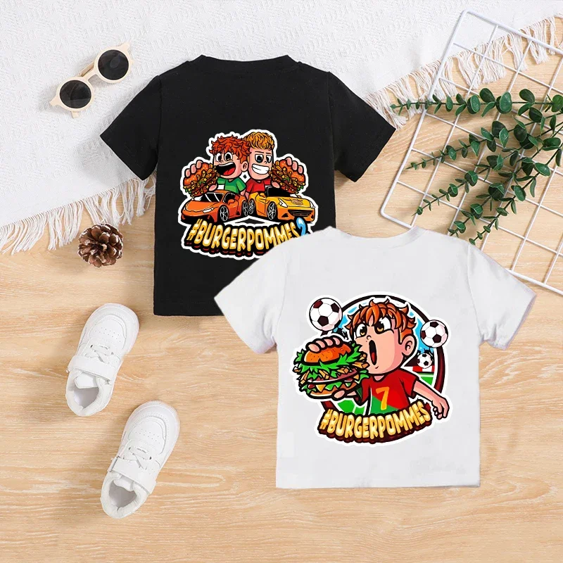 Burgerpommes Icrimax ChildrenT-shirt Boy Girl Cartoon Anime Character Short Sleeve Summer Casual Loose Clothing Top Kid Tee Gift