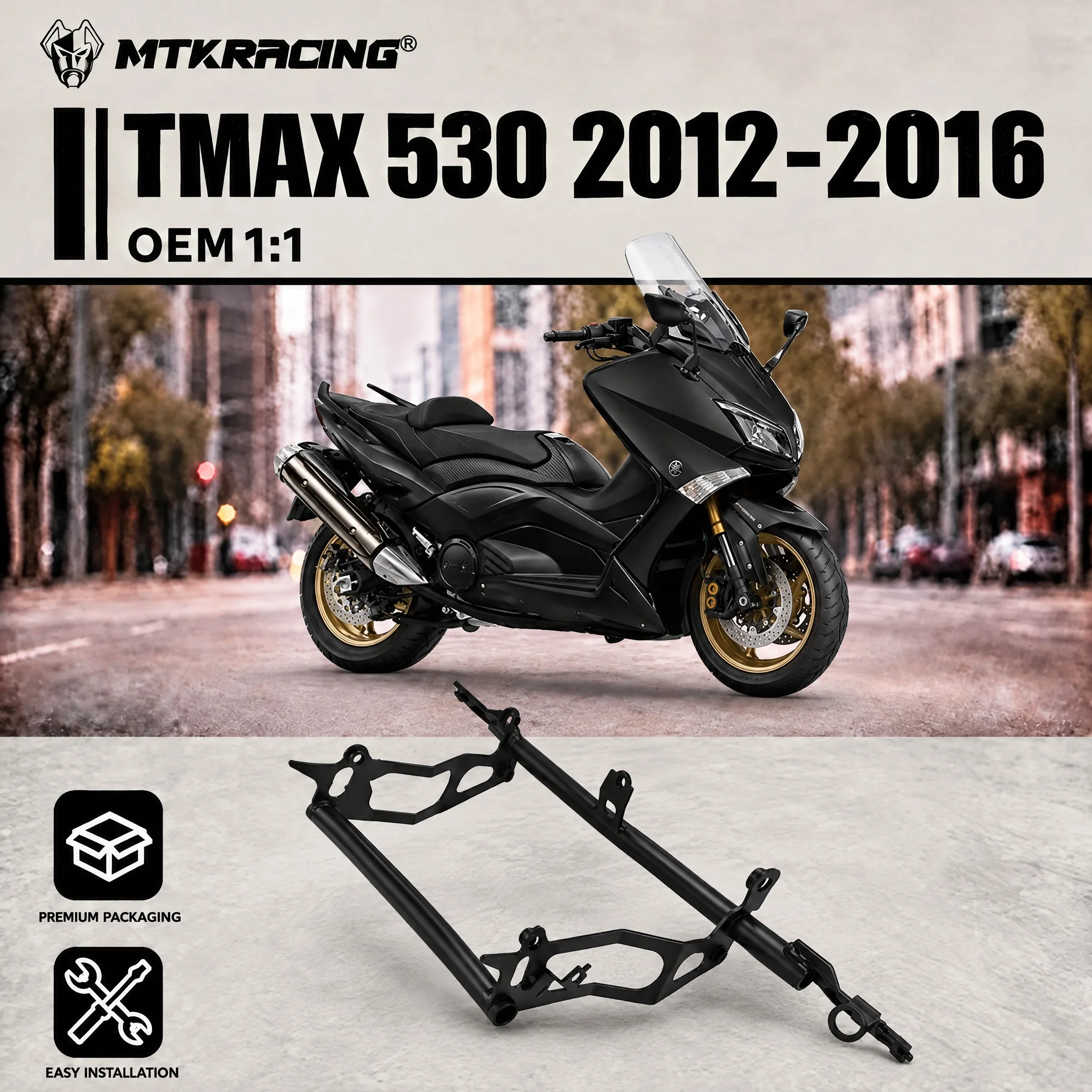 MTKRACING For TMAX 530 2012-2016 Motorcycle Parts Water Tank Installation Bracket Subframe 72142-59C2142K00