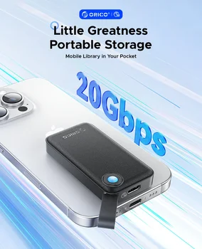 Přenosný SSD disk ORICO 512 GB, až 2000 MB/s, USB 3.2 Gen 2x2, ultra mini, kompaktní s kabelem 2 v 1 USB C, externí SSD 10 nejlepší prodej 512GB externí SSD - №5