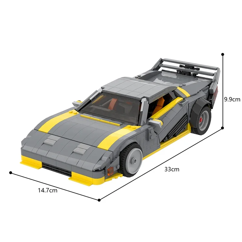 MOC لعبة سلسلة Cyberpunk Speed Champion TURBO-R سيارة رياضية اللبنات التجمع نموذج سيارة رياضية لعبة الطوب هدية عيد