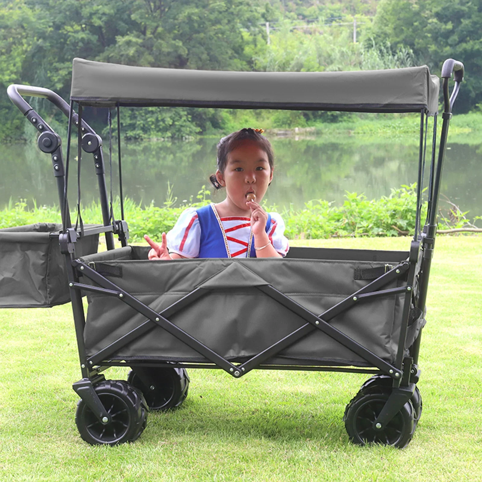 1pc Awning Canopy For Wagon Attachment Sun Shade Cover For Folding Trolley Waterproof 600D Oxford Cloth Cart Handcart Sunshade