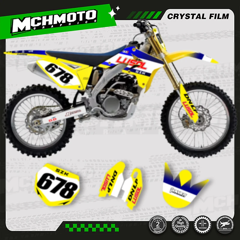 

MCHMFG MOTO Custom Team мотоциклетная графика фоновая наклейка комплект наклеек для SUZUKI RMZ 250 2007 2008 2009 005