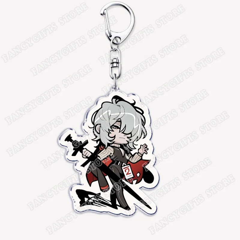 Cute Chibi Keychains for Accessories Bag Sinclair Faust Dante Project Moon Don Quixote Heathcliff Keyrings Jewelry Fans Gifts