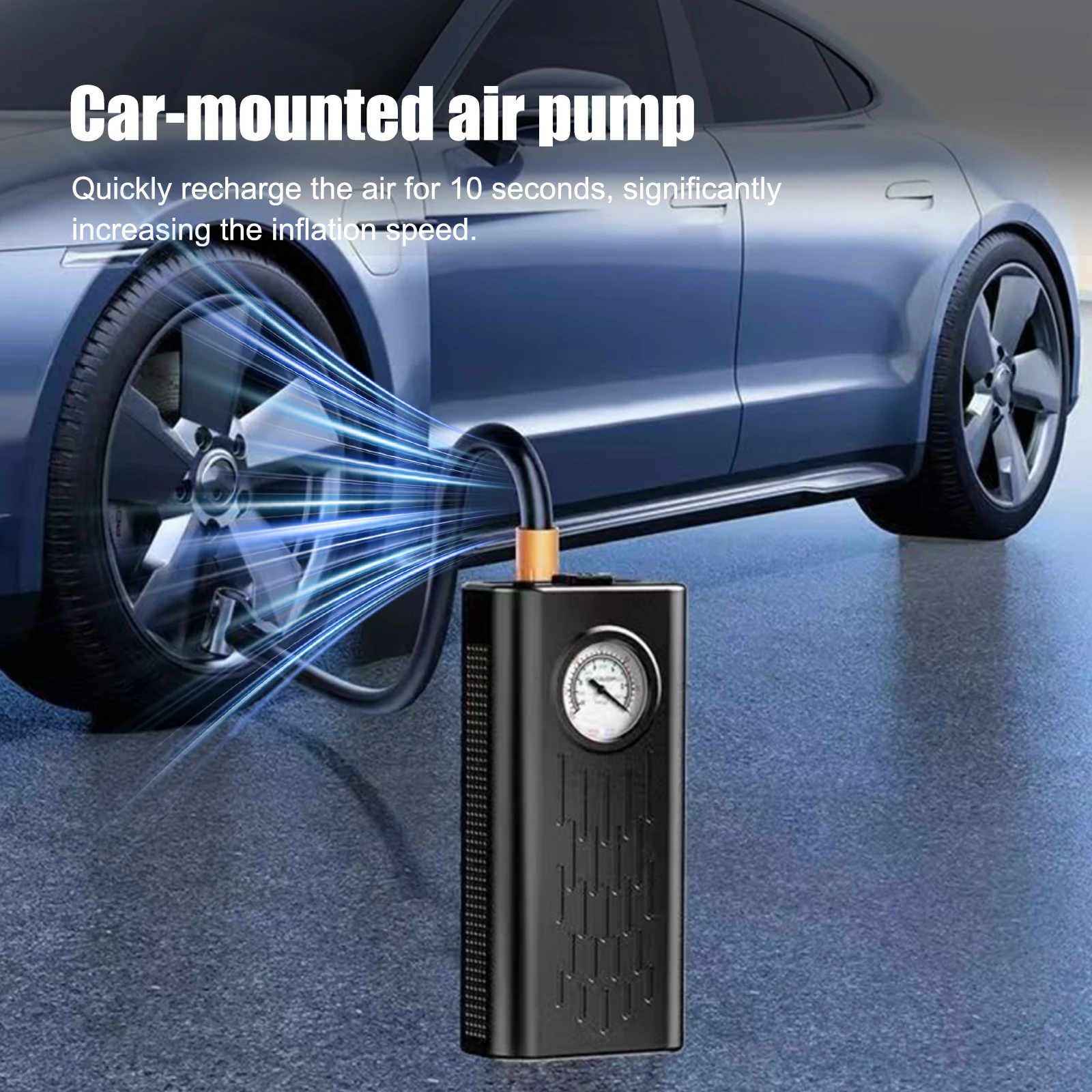 Car Air Compressor 180W 2400mAh Mini Air Pump High Precision Portable Tyre Inflator Electric Motorcycle Pump for Motorcycle Car