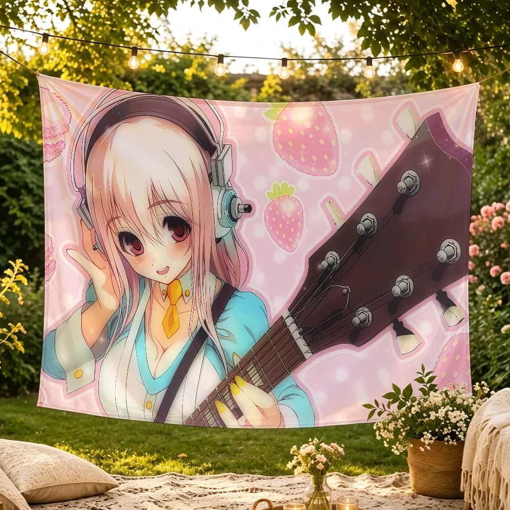 Singer Kawaii Super S-Sonico-S Flaggen-Wandteppich Raumdekoration Wandbehang Ästhetische Schlafzimmer-Werbefläche – Detail 8