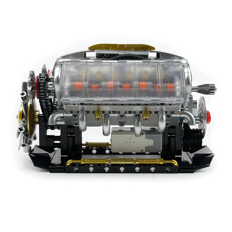 Nuovo MOC GQ-3053 Tecnico Automobile Meccanico V8 Motore Building Blocks Modello di Montaggio Puzzle Giocattoli FAI DA TE Ragazzi Regalo di Natale Per Bambini