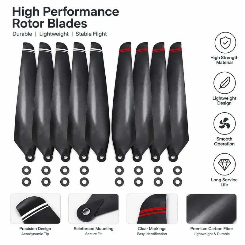 for Jifei P40 High Carbon Blade XP2020 Propeller Tip Upturned Folding Propeller Drone