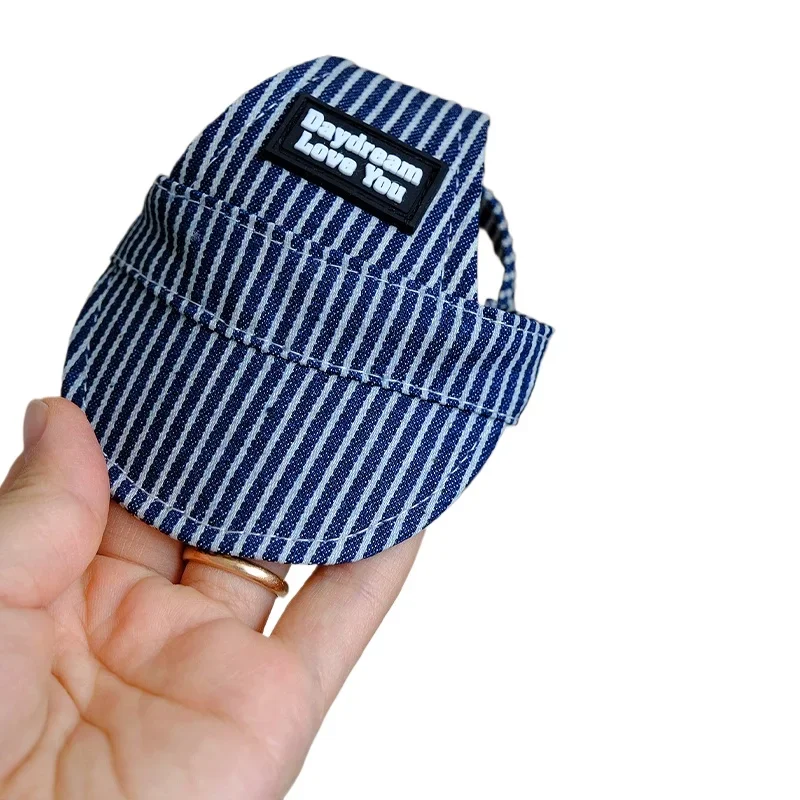 

*Pet denim spring summer visor dog baseball cap cat dog headgear
