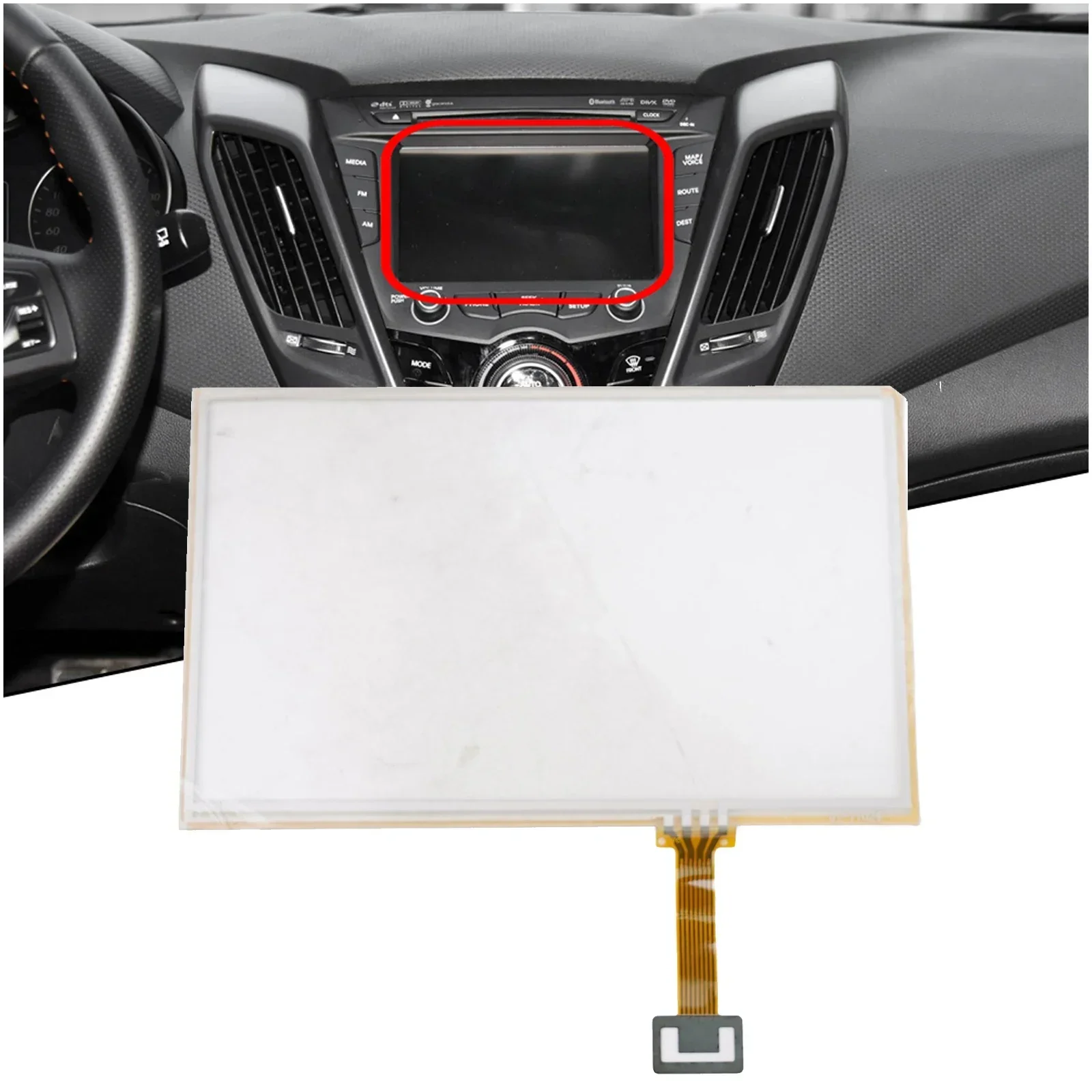 Radio Touch Screen Digitizer For Hyundai For Sonata For Veloster LB070WV7 LMS700KF30 7