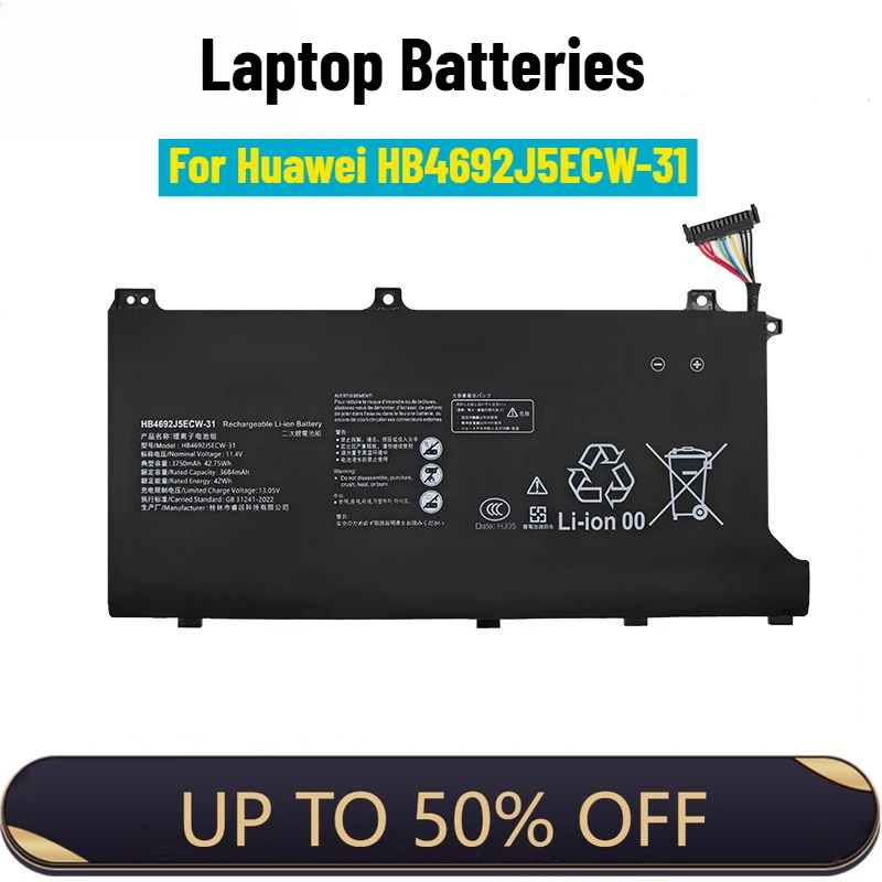 

For Huawei MagicB00K 15 BOh-WAQ9HNR BOD-WFH9 HB4692J5ECW-31 Laptop Batteries