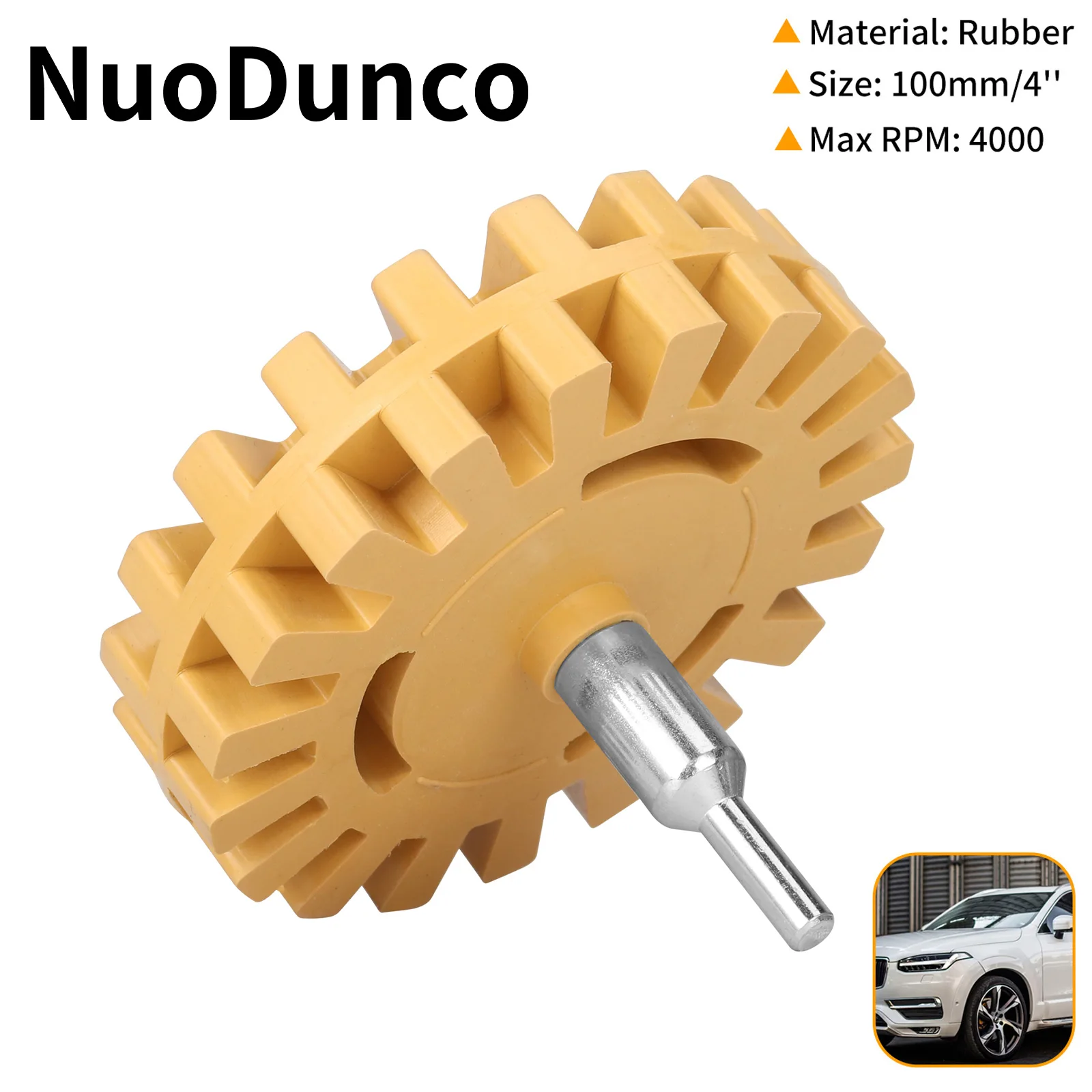 NuoDun100mm Decal Remover Eraser Wheel 4 Inch Rubber Wheel Grinder Car Polishing Sticker Remover Cleaning Tool for Electric Dril