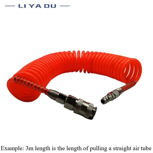 Herramientas de aire de compresor, tubo de PU de alta presión, resorte de Gas, tubería espiral neumática, tipo UE/JP, 3M, 6M, 9M, 12M