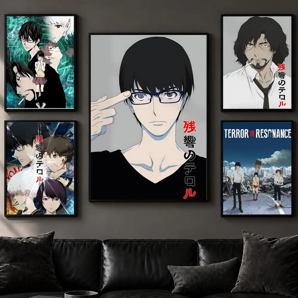 Anime T-Terror in ResonanceS Poster Art  Self-Adhesive No Glue Residue Wall Decor for Bedroom Living Room