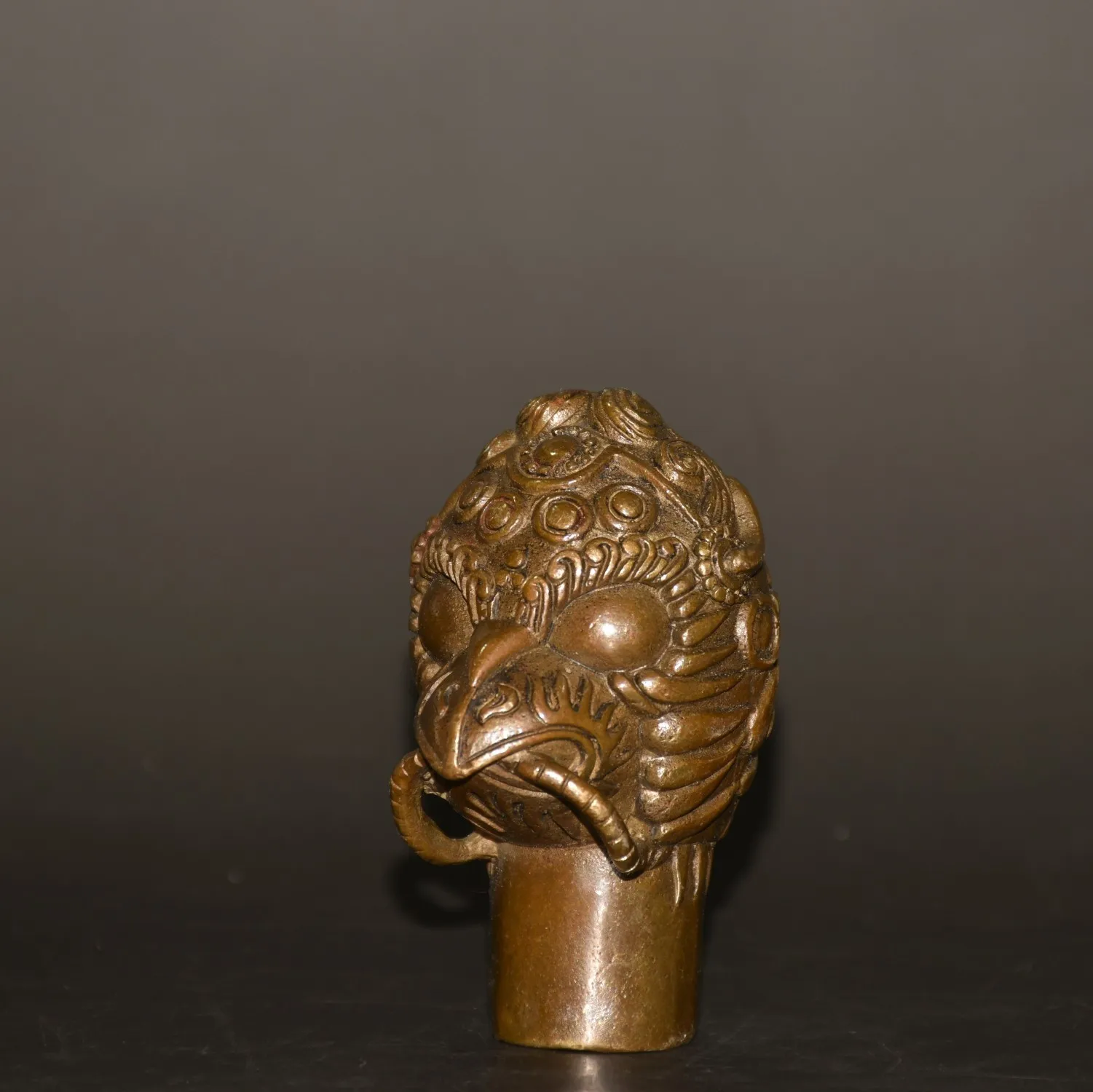 Pure copper eagle head cane head