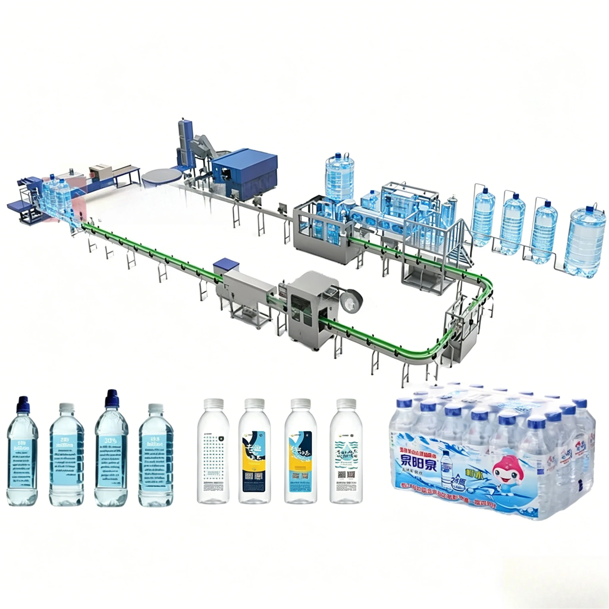 Water Filling Machine Automatic 3 in 1 Automatic Water PET Bottle Filling Capping Machines Machine Production Line Customized