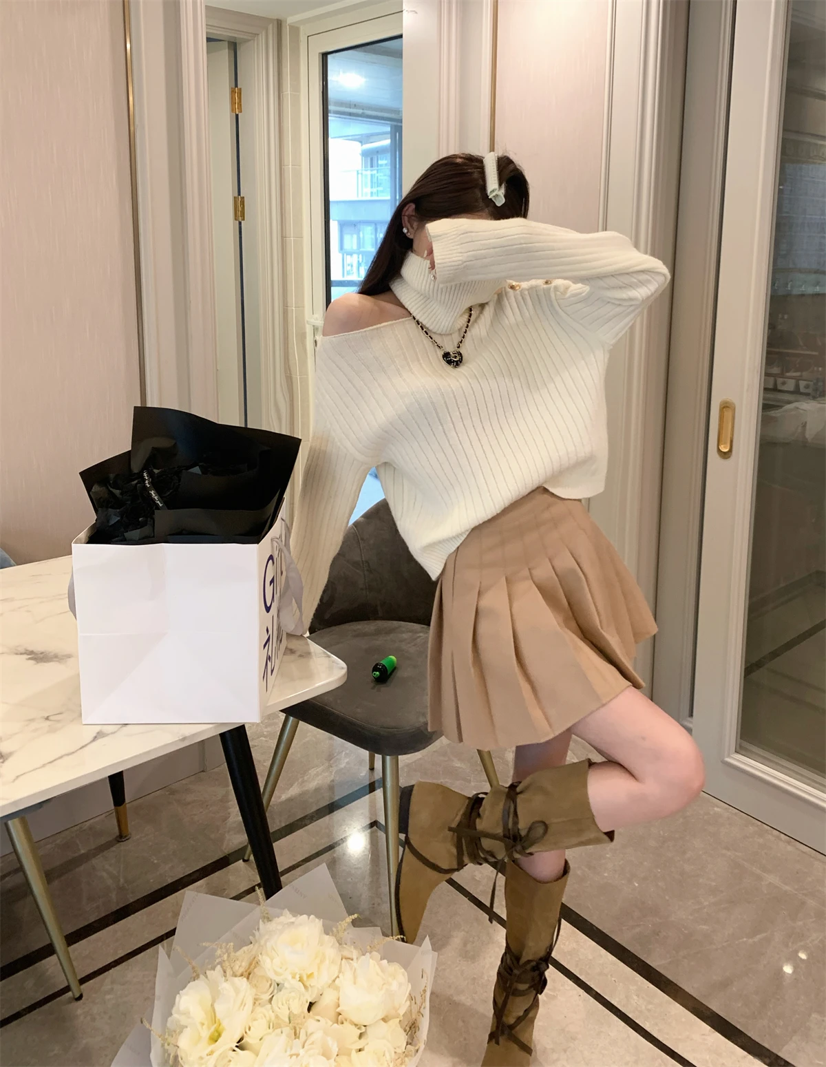 

Юбка А-силуэта с высокой талией F Project, женская, универсальная, короткая, из полиэстера, для весны, осени и зимы