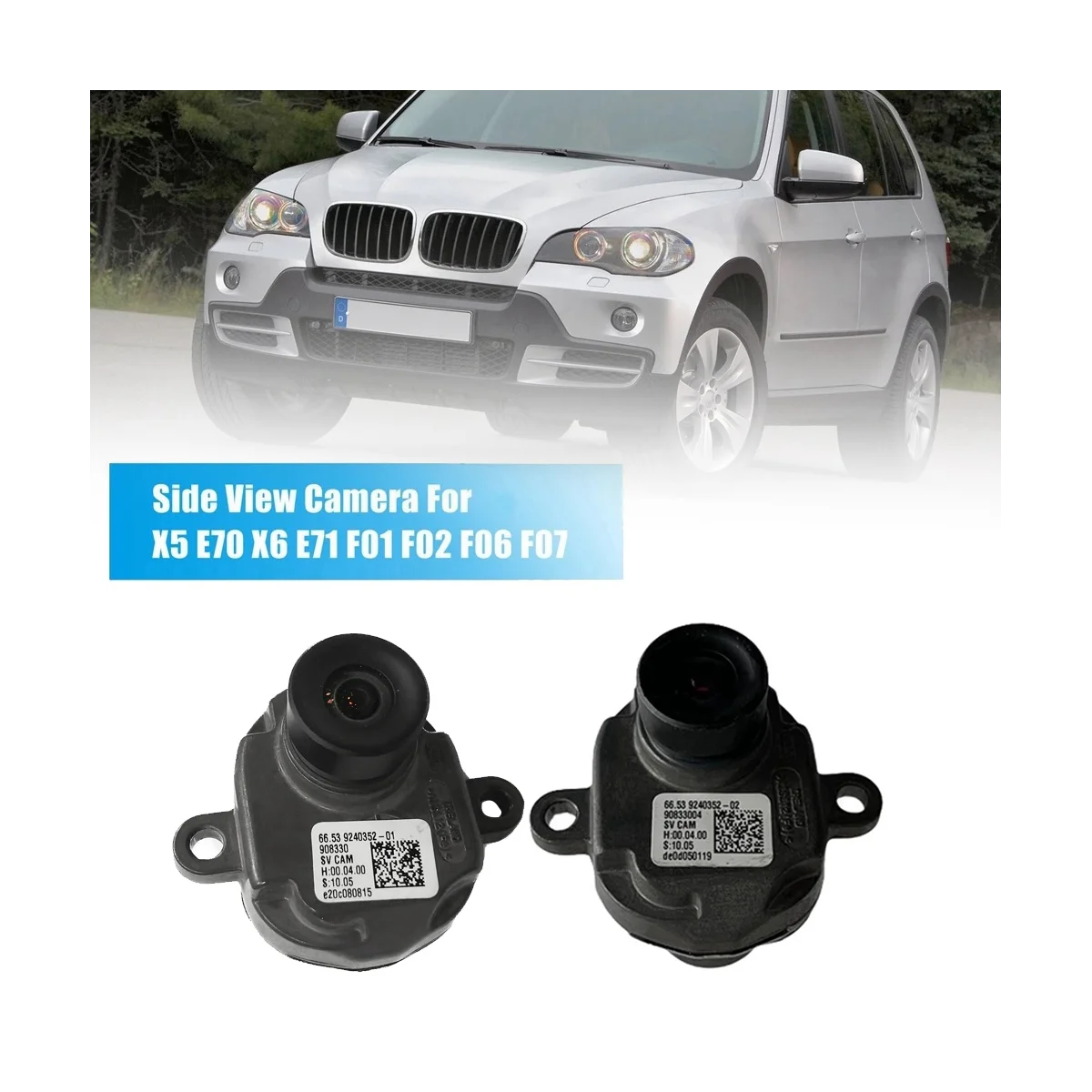 66539240352-02 Right Front Bumper Side View Backup Camera for BMW X5 E70 X6 E71 F01 F02 F06 F07 F10 F11 F12 2010-2019