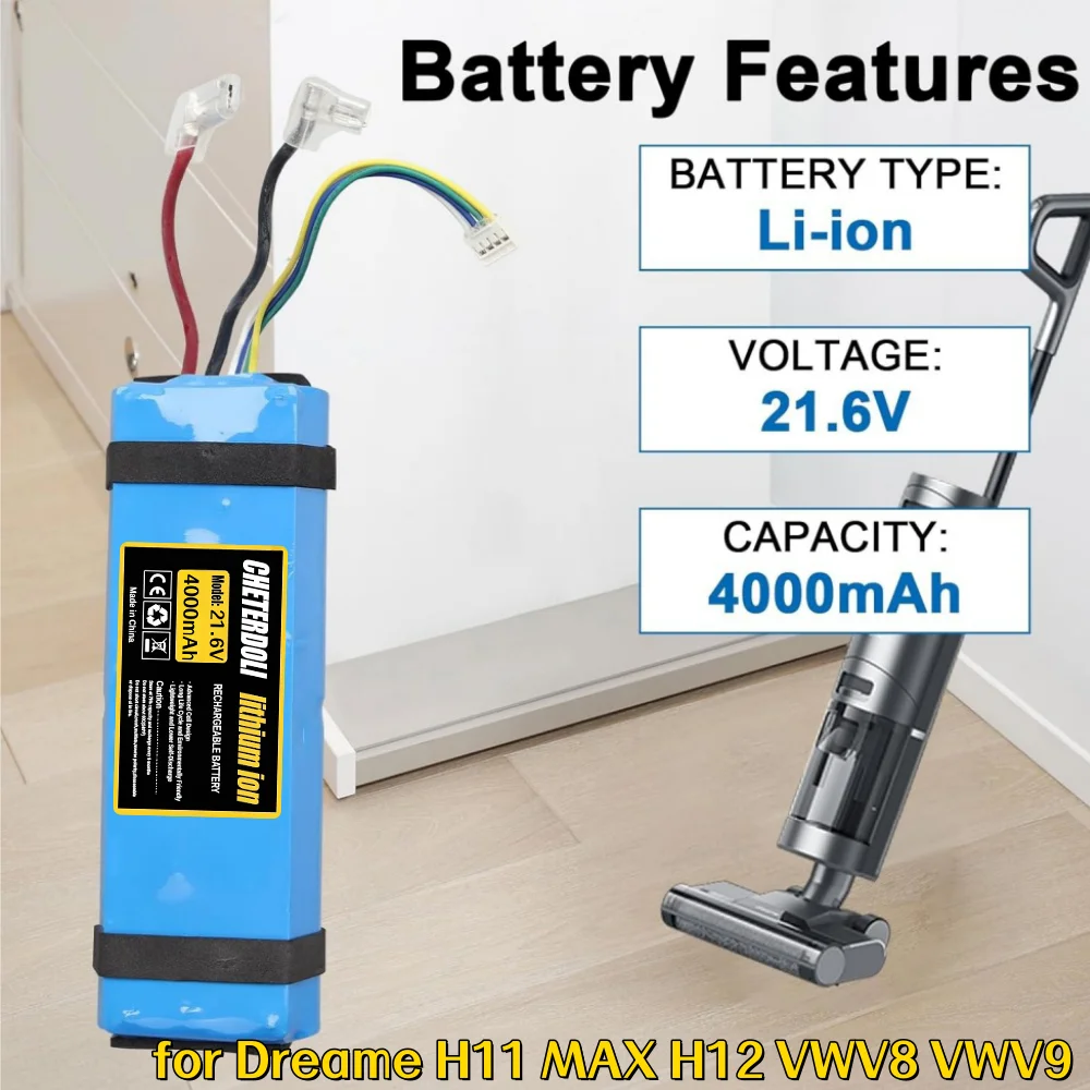 

21,6 V 4000mAh Rechargeable Lithium Battery, Suitable For Dream H11/H12 MAX H10 M13 H12S VWV8 HHR24A Floor Scrubber.