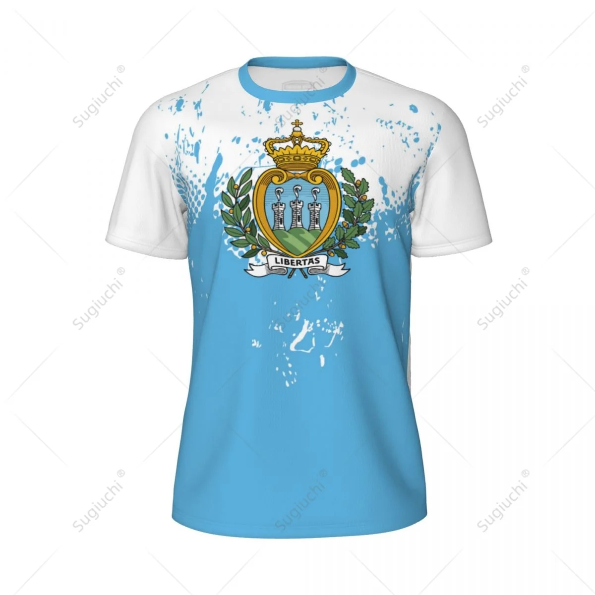 Exclusive design San Marino Flag Grain 3D Printed Men For Running Bike Soccer Tennis Fitness Sports tshirt Mesh Short T-shirt