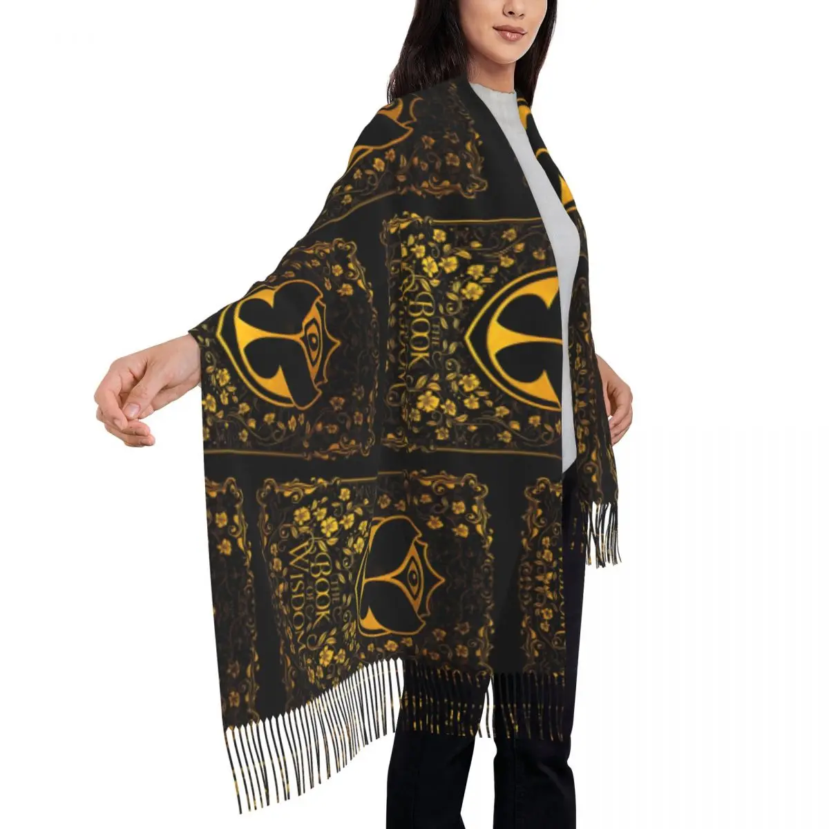 Custom Ladies Long Tomorrowland Scarves Women Winter Soft Warm Tassel Shawl Wraps Belgian Electronic Dance Music Festival Scarf