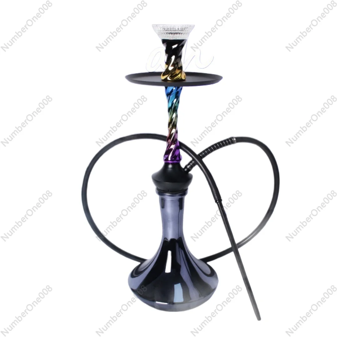 Colorful Twisted Design Shisha Hookah, Large Braided Arabic Water Pipe