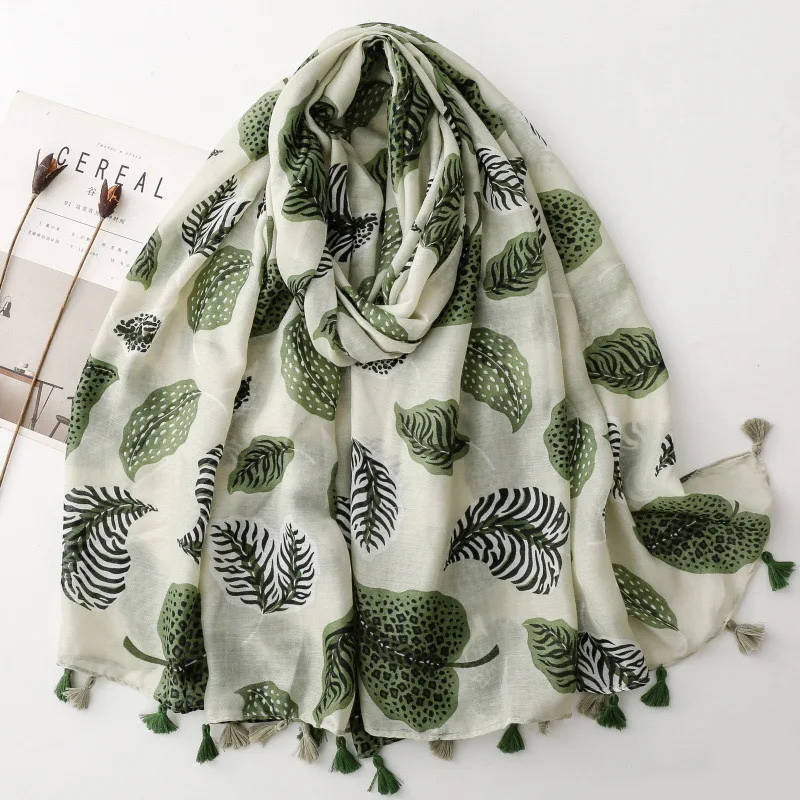 

Winter Vintage Feater Pattern Cotton Viscose Shawls Scarf Lady High Quality Wrap Pashmina Stole Bufandas Muslim Hijab 180*90Cm