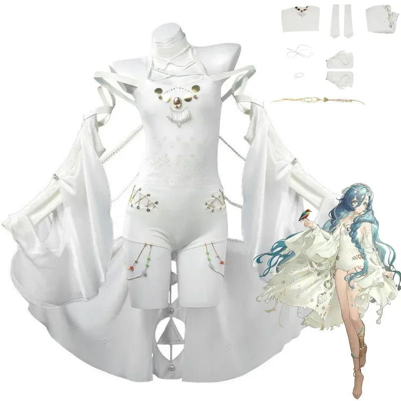 

FC6Game Reverse:1999 Thirty-Seven Cosplay Costume New Skin Down in The Grotto White Jumpsuits Shawl Ribbon Woman Sexy Party@FC8！