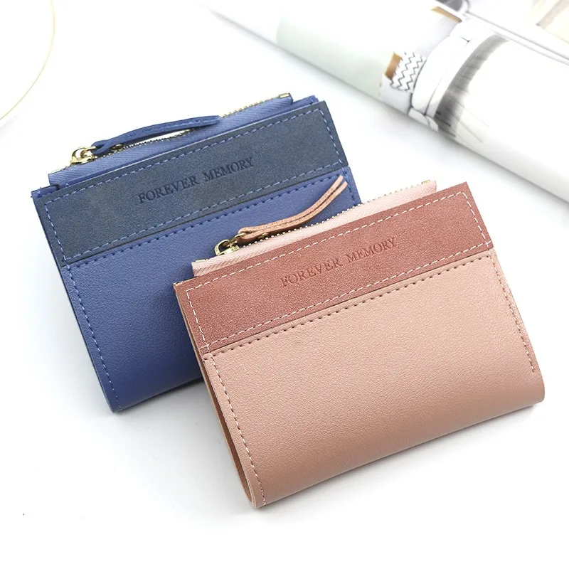 Fashion Splicing Matte Short Women's Wallet, Clutch Bag Change Bag Simple Women's Wallet Simple Card Bag Wallet