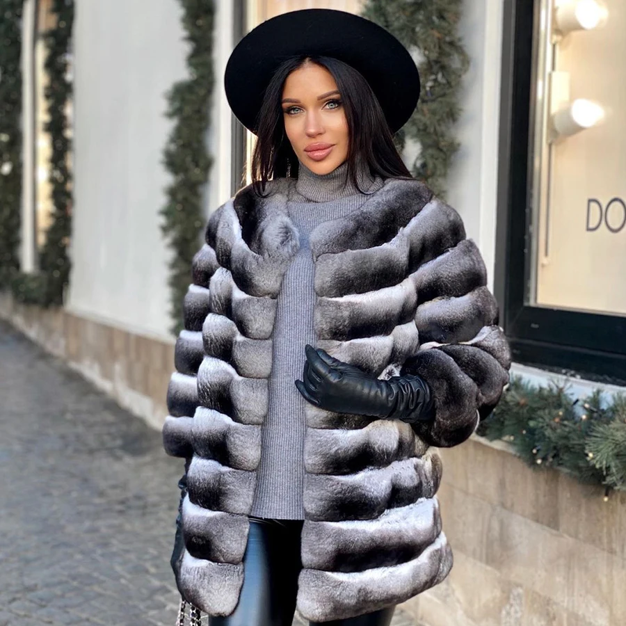 Winter Rex Rabbit Fur Coats Woman 2024 Warm Luxury Brand Women Coats Fashion Winter Warm Fur Jackets