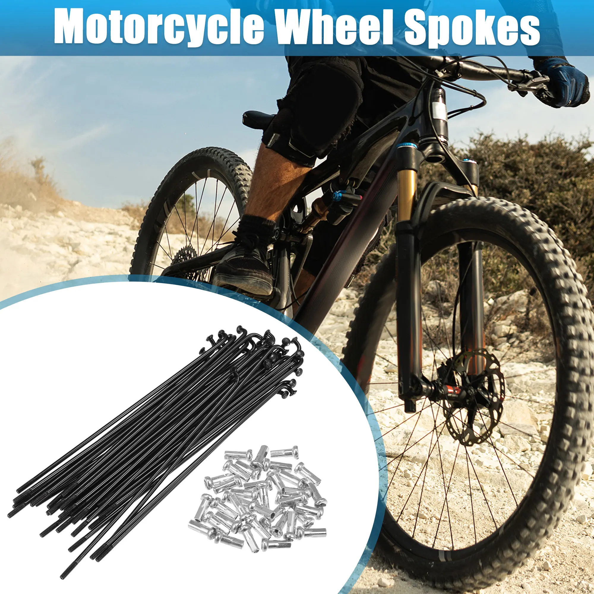 X Autohaux 36pcs 14G J Bend Bicycle Steel Spokes 119mm 125mm 136mm 138mm 141mm 144mm 153mm 158mm 169m Cycle Spokes with Nipples